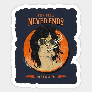 Rock n Roll Never Ends / Retro Design / Vintage / Rock & Roll Sticker